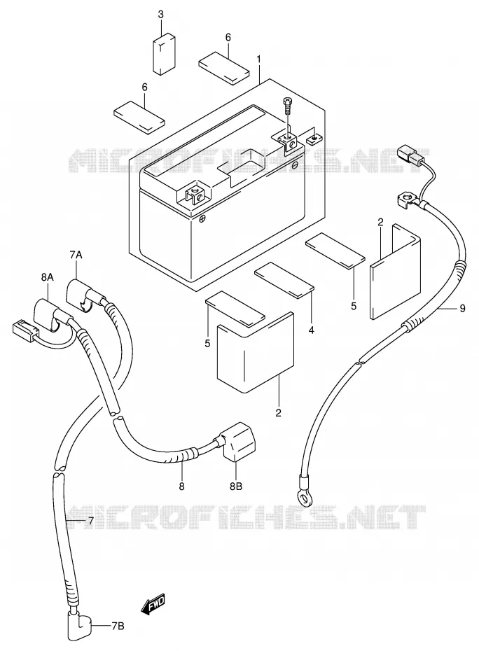 BATTERIE Suzuki MOTO 400 DR-Z 2001  DR-Z400SK1(E2)