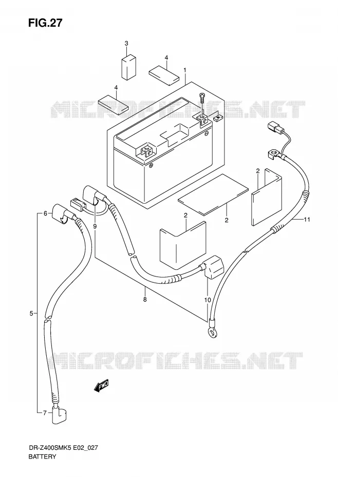 BATTERIE Suzuki MOTO 400 DR-Z 2005  DR-Z400SMK5(E2)
