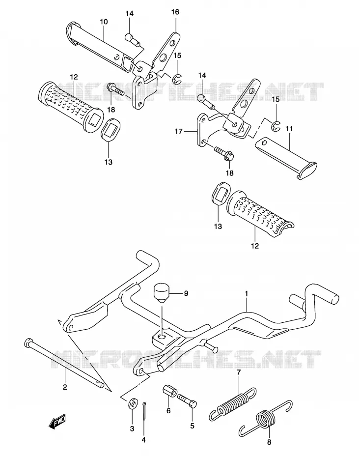 BEQUILLE (MODELE K3/K4) Suzuki SCOOTER 50 KATANA 2003  AY50WK3(P19)