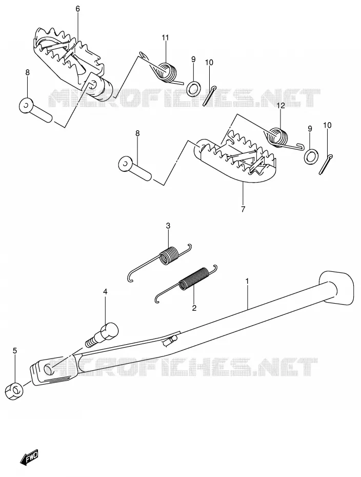 BEQUILLE (MODELE K4) Suzuki MOTO 400 DR-Z 2004  DR-Z400EK4(E1)
