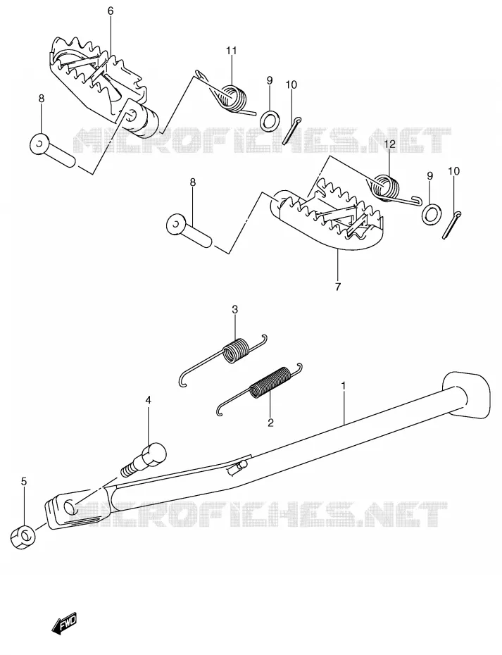 BEQUILLE (MODELE Y/K1/K2/K3) Suzuki MOTO 400 DR-Z 2003  DR-Z400K3(E1)