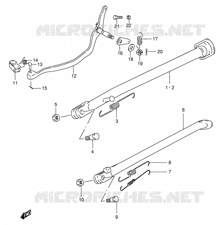 BEQUILLE Suzuki MOTO 200 DF 1998  DF200EW(E24)