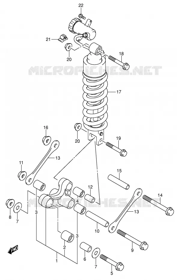 BIELLETTE DE SUSPENSION ARRIERE Suzuki MOTO 1000 V-STROM 2006  DL1000K6(E2)