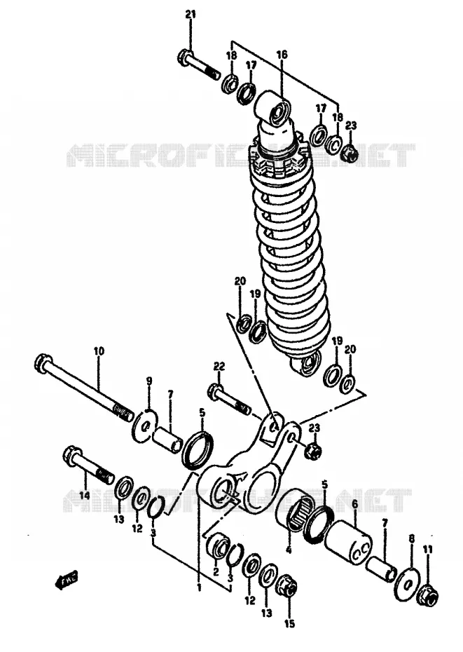 BIELLETTE DE SUSPENSION ARRIERE Suzuki MOTO 125 DR 1985  DR125SF(F/H/J)