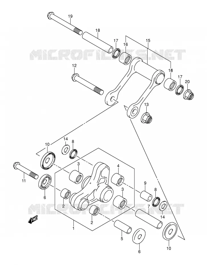 BIELLETTE DE SUSPENSION ARRIERE Suzuki MOTO 125 DR-Z 2005  DR-Z125K5(E3/E28)