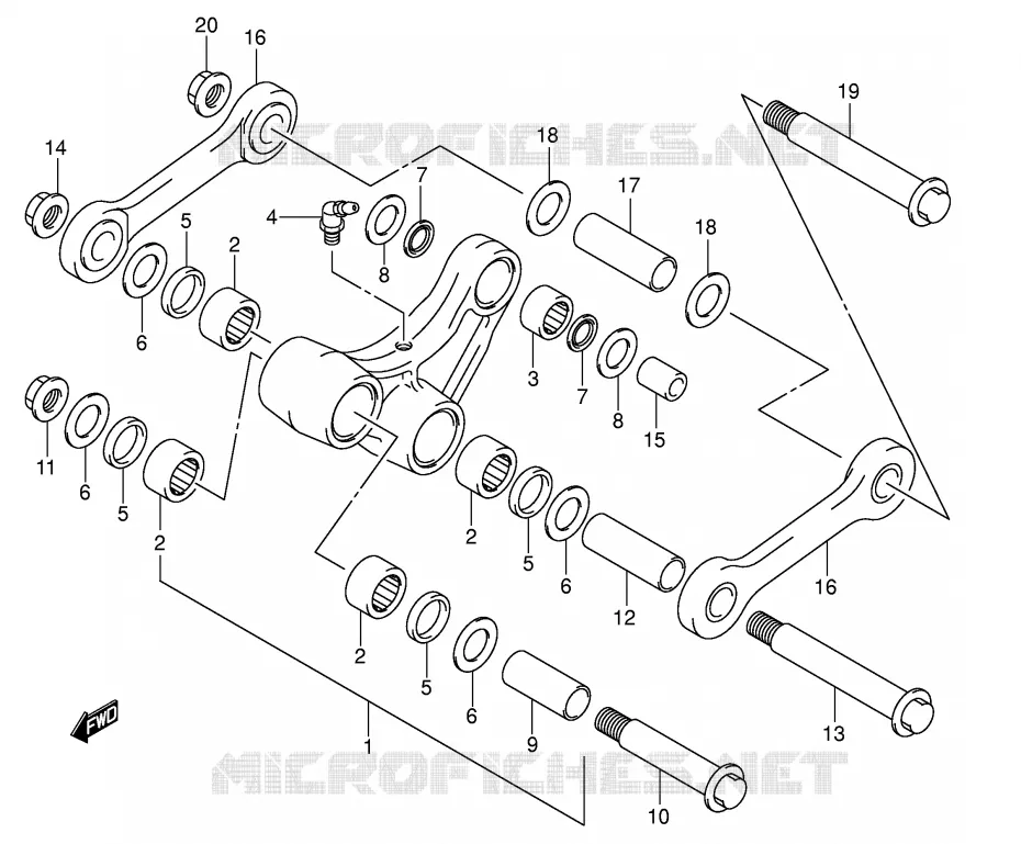 BIELLETTE DE SUSPENSION ARRIERE Suzuki MOTO 400 DR-Z 2002  DR-Z400EK2(E1)