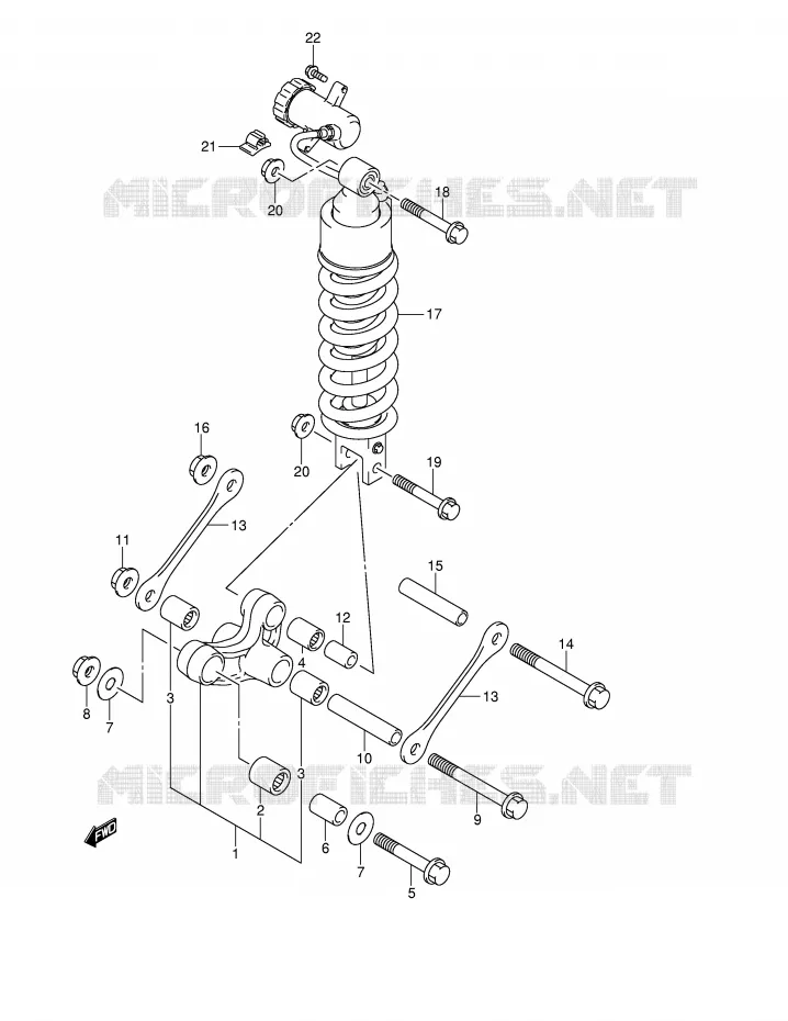 BIELLETTE DE SUSPENSION ARRIERE Suzuki MOTO 650 V-STROM 2005  DL650U3K5(E2)