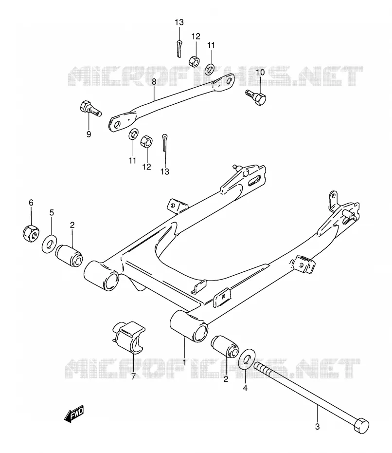 BRAS OSCILLANT ARRIERE (E94,P9,P48) Suzuki MOTO 100 AP 1997  AX100V(E94)