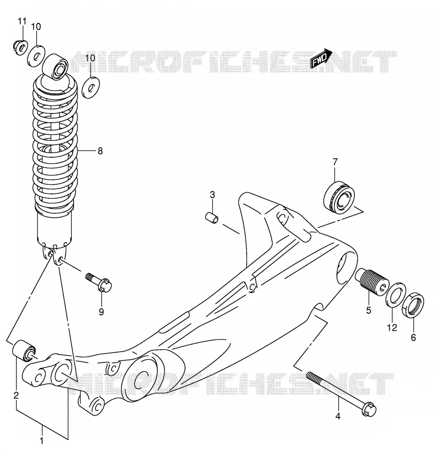 BRAS OSCILLANT ARRIERE Suzuki SCOOTER 650 BURGMAN 2005  AN650K5(E2)