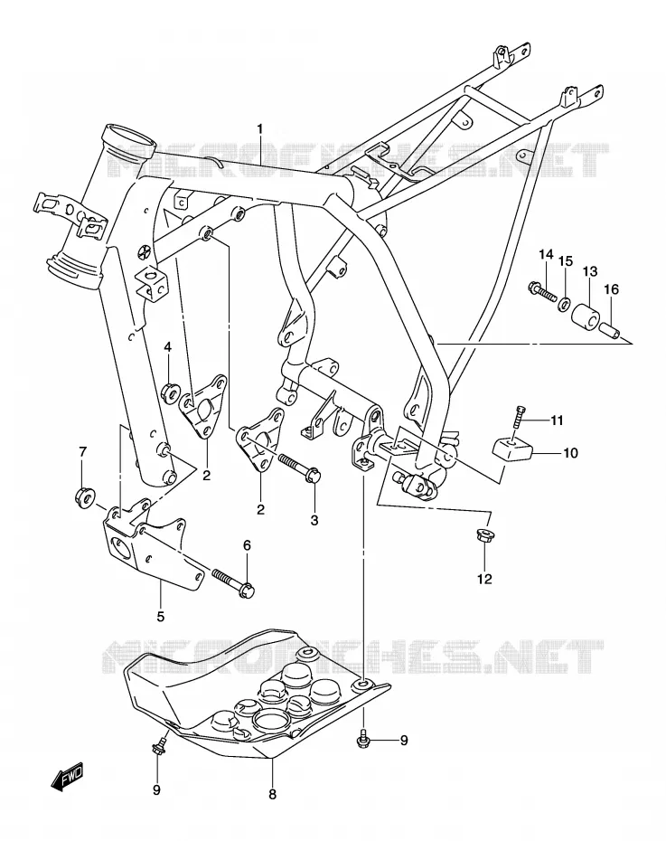 CADRE Suzuki MOTO 125 DR-Z 2005  DR-Z125K5(E3/E28)