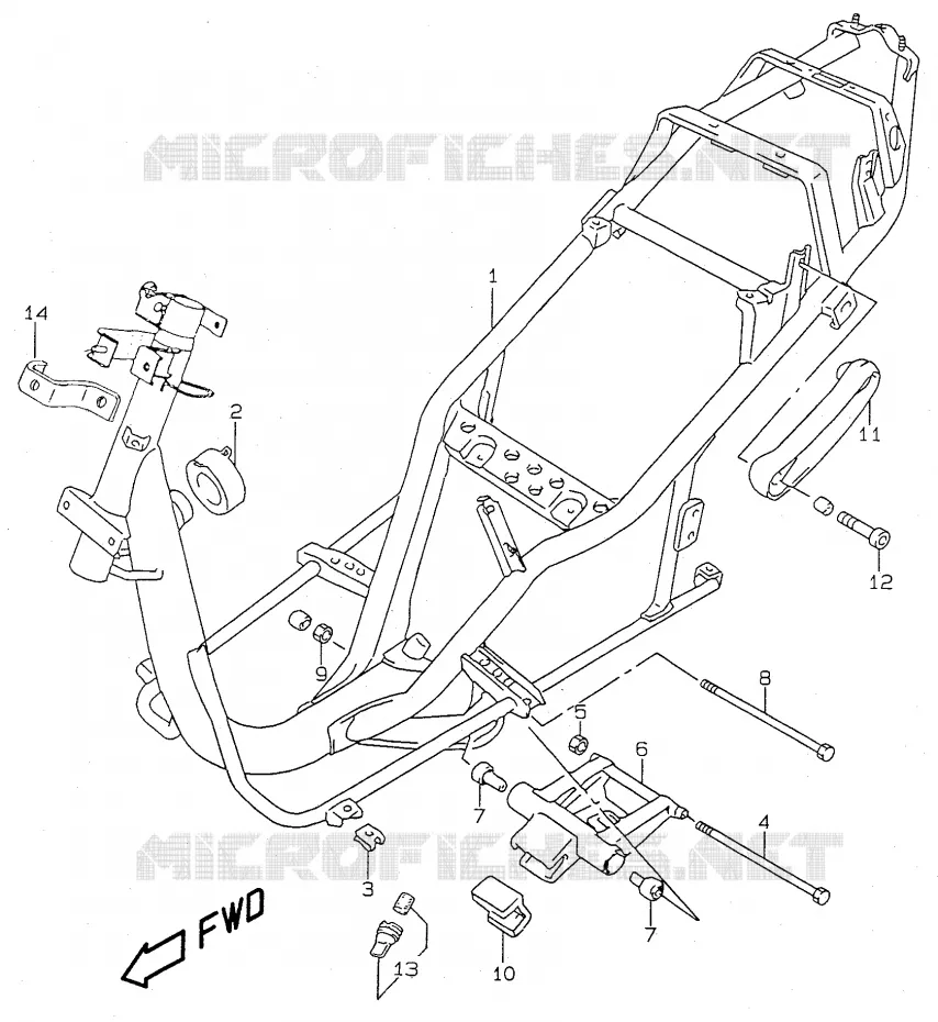 CADRE (model V/W/X/Y) Suzuki SCOOTER 50 KATANA 2000  AY50WRY(V/W/X/Y)