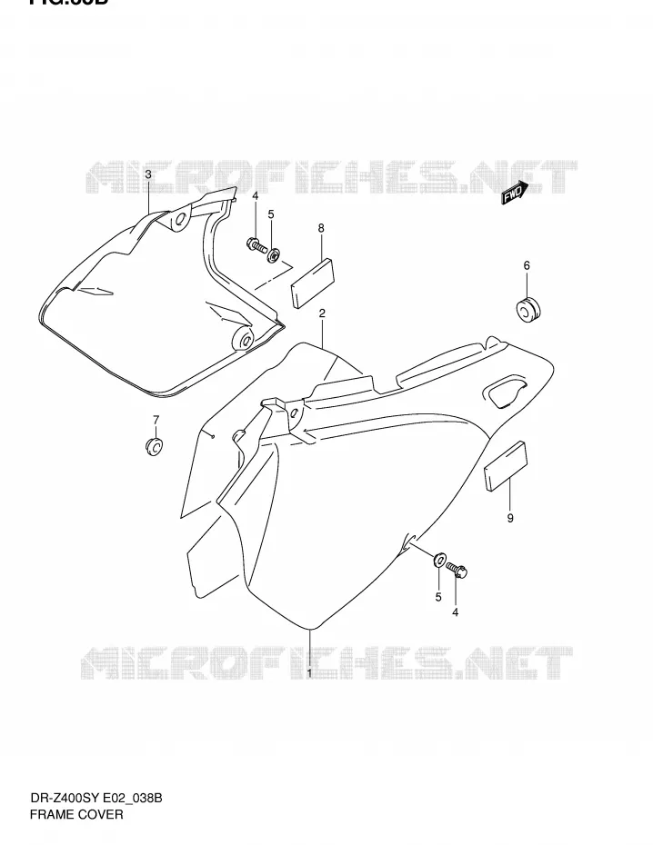 CARENAGES ARRIERE  (MODELE K2) Suzuki MOTO 400 DR-Z 2002  DR-Z400SK2(E2)