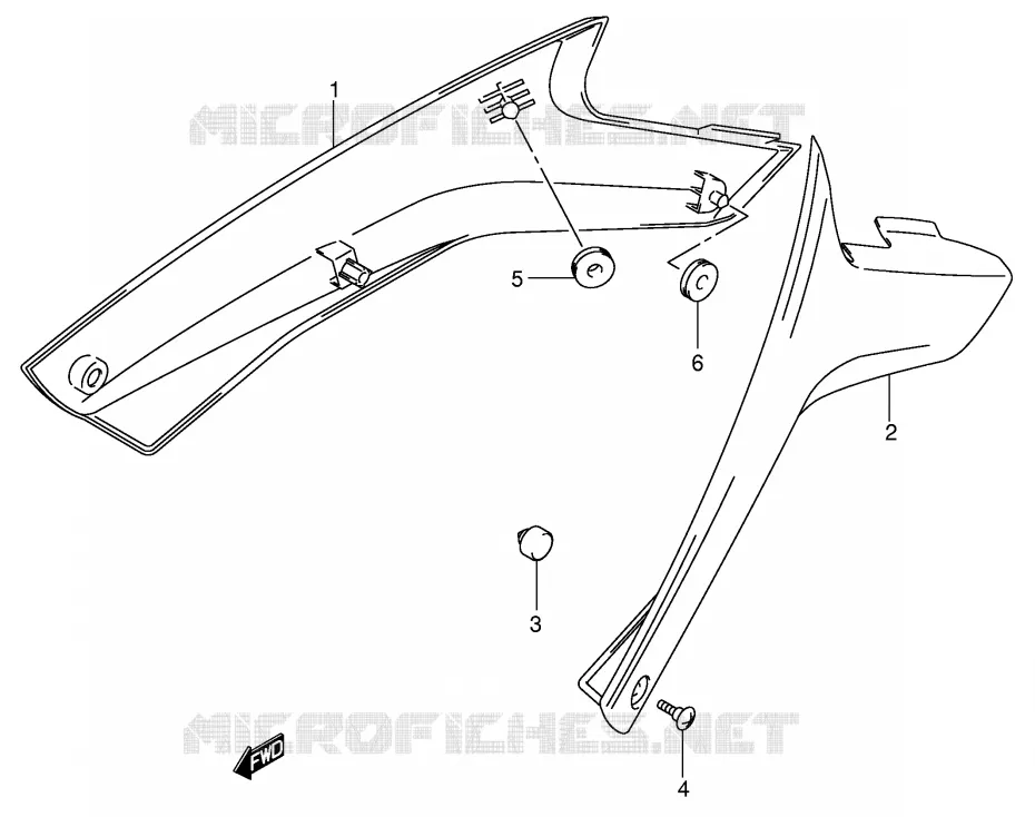 CARENAGES ARRIERE Suzuki MOTO 1000 V-STROM 2006  DL1000K6(E2)