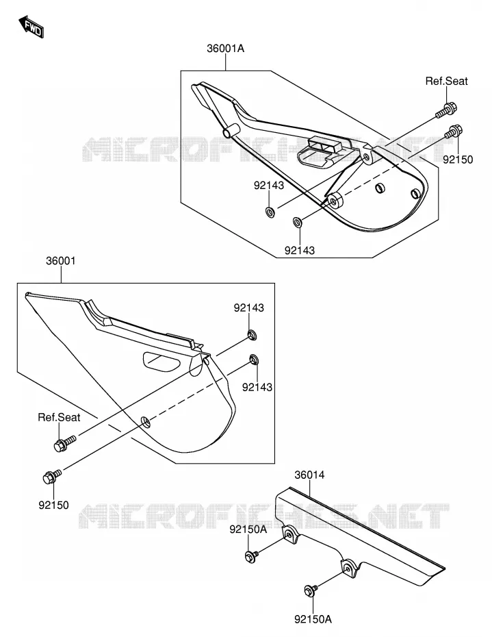 CARENAGES ARRIERE Suzuki MOTO 110 DR-Z 2005  DR-Z110K5(E24)