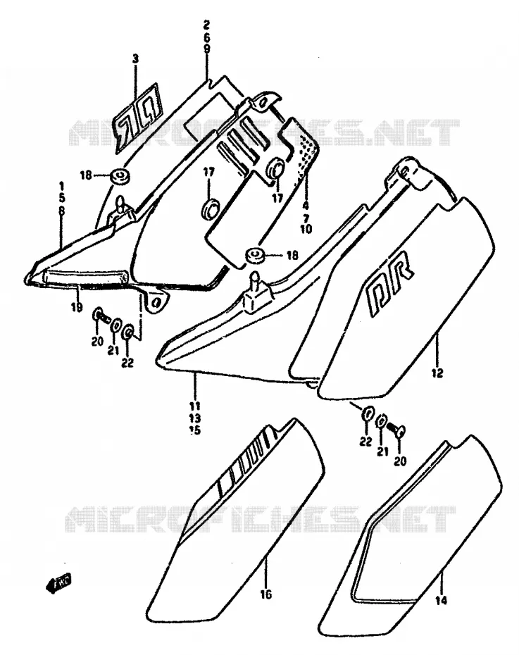 CARENAGES ARRIERE Suzuki MOTO 125 DR 1988  DR125SJ(F/H/J)