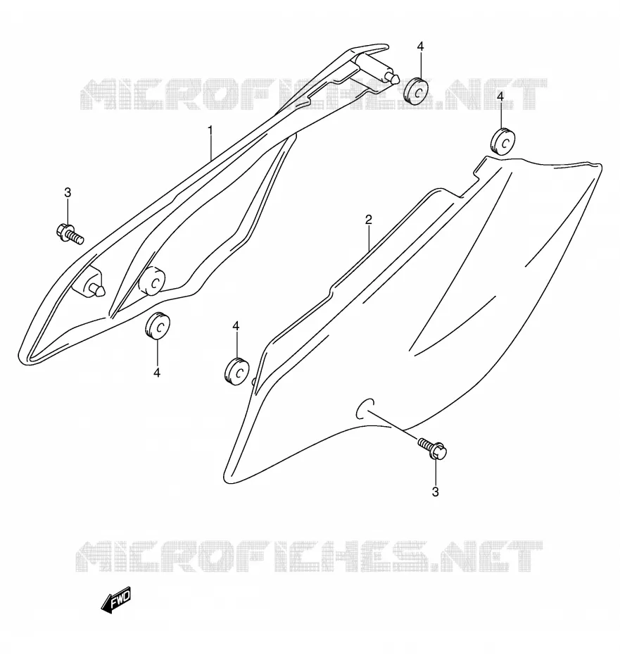 CARENAGES ARRIERE Suzuki MOTO 125 DR-Z 2006  DR-Z125K6(E3/E28)