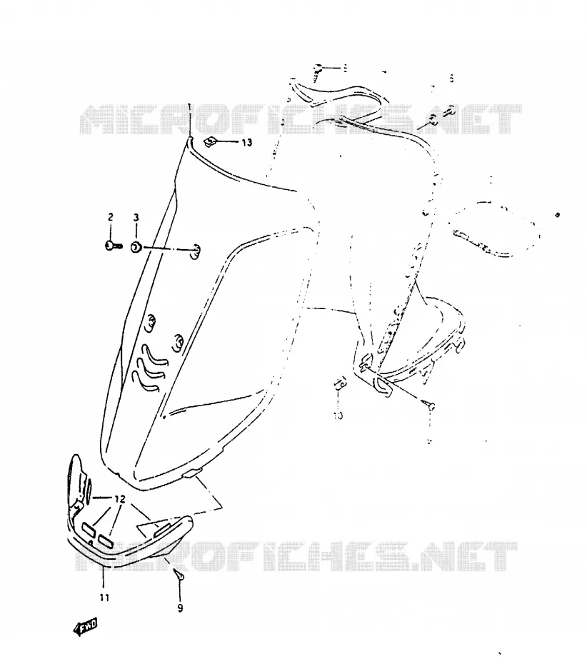 CARENAGES AVANT Suzuki SCOOTER 100 ADDRESS 1994  AH100R