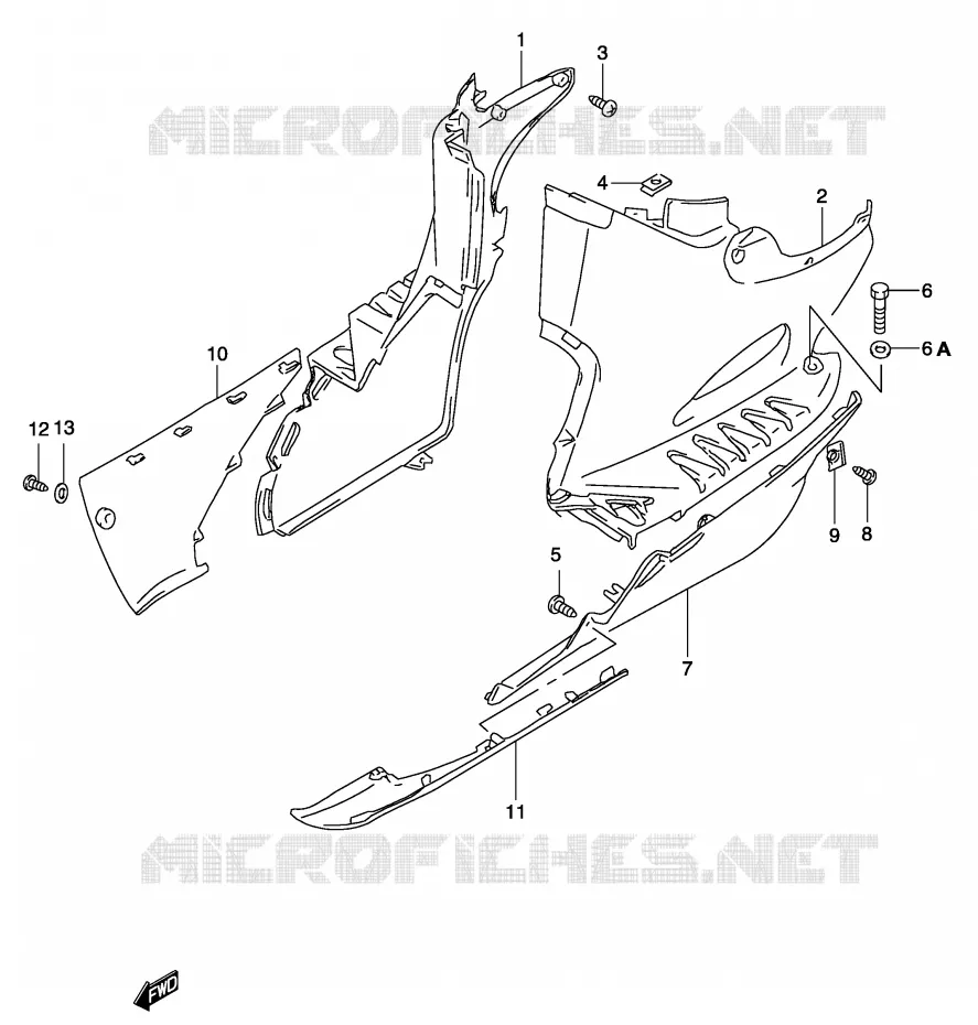 CARENAGES INFERIEUR (MODELE K2) Suzuki SCOOTER 50 KATANA 2001  AY50WRK1(P19)
