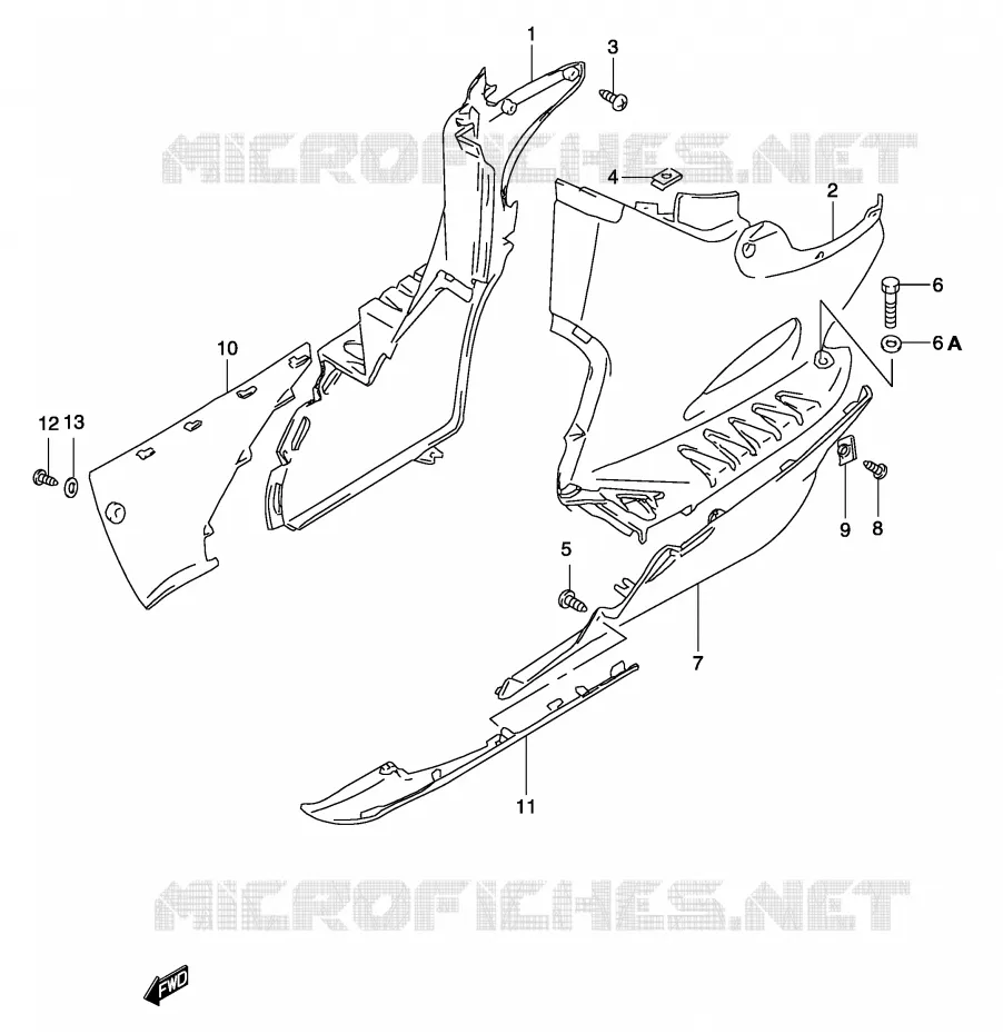 CARENAGES INFERIEUR (MODELE K3) Suzuki SCOOTER 50 KATANA 2003  AY50SK3(P19)