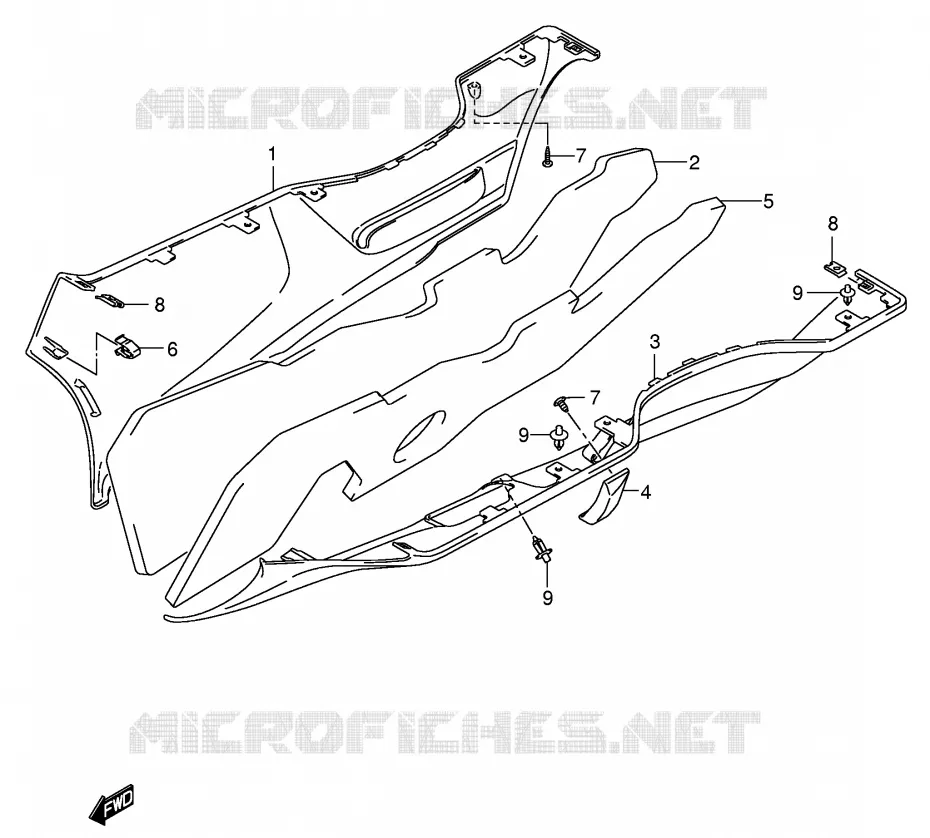 CARENAGES INFERIEUR (MODELE K5) Suzuki SCOOTER 650 BURGMAN 2004  AN650K4(E2)