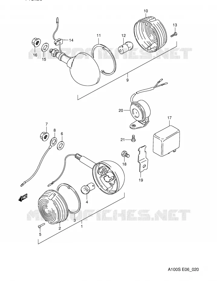 CLIGNOTANTS (E6) Suzuki MOTO 100 A100 1994  A100R(E6)