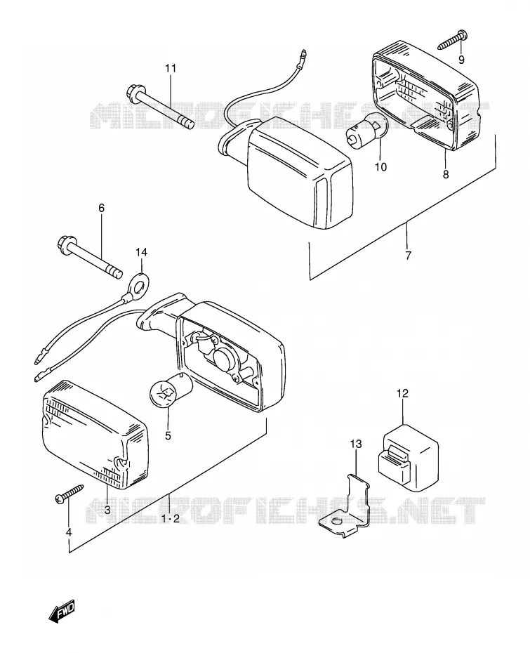 CLIGNOTANTS (MODEL X E71,E94,P36,P94,MODEL Y E71) Suzuki MOTO 115 AP 1999  AX115X(E71)