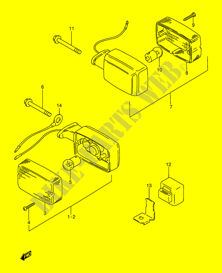 CLIGNOTANTS (MODEL X E71,E94,P36,P94,MODEL Y E71) pour Suzuki AP 115 2000
