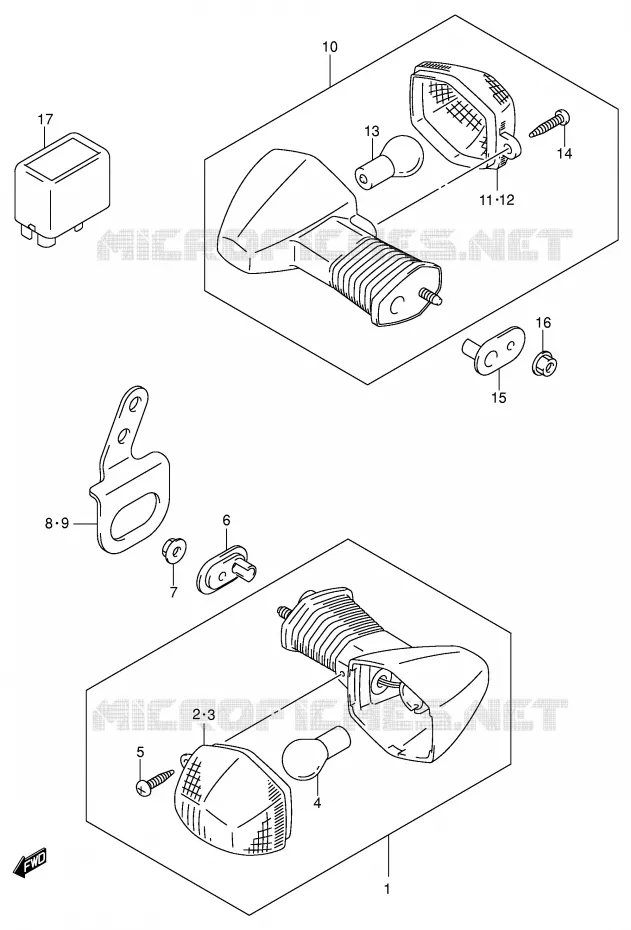 CLIGNOTANTS (MODELE K2/K3/K4) Suzuki MOTO 400 DR-Z 2000  DR-Z400SY(E2)