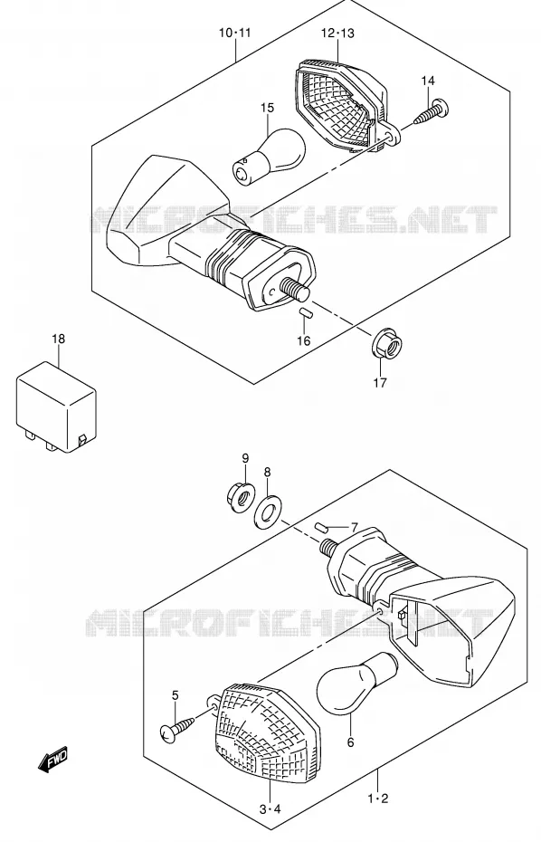 CLIGNOTANTS (MODELE K4/K5/K6) Suzuki MOTO 1000 V-STROM 2006  DL1000K6(E2)