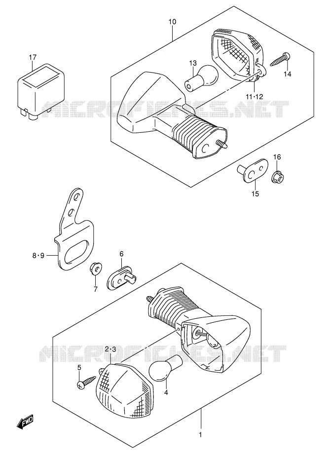 CLIGNOTANTS (MODELE K5) Suzuki MOTO 400 DR-Z 2006  DR-Z400SK6(E2)