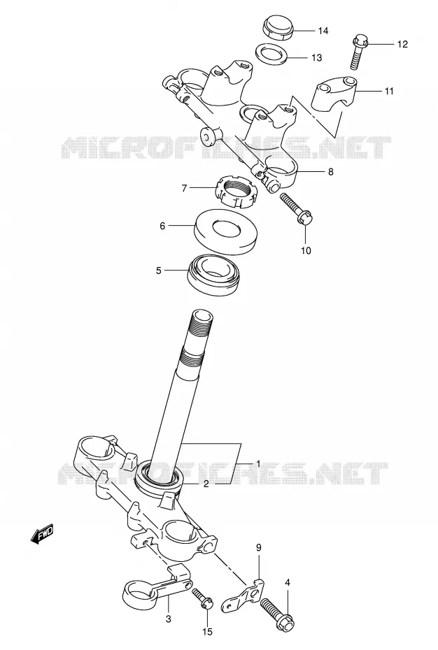 COLONNE DE DIRECTION (E28) Suzuki MOTO 125 DR-Z 2004  DR-Z125LK4(E3/E28)
