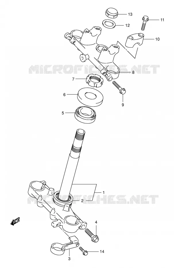 COLONNE DE DIRECTION (E3,E33) Suzuki MOTO 125 DR-Z 2003  DR-Z125K3(E3/E28)