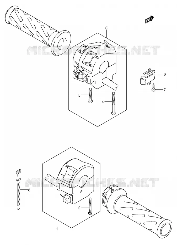 COMMODOS (MODELE K5/K6) Suzuki MOTO 650 V-STROM 2005  DL650U3K5(E2)