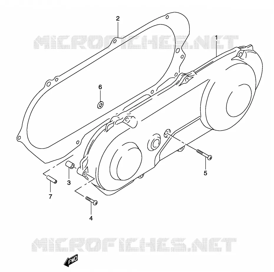 COUVERCLE DE CARTER GAUCHE (MODELE K1/K2) Suzuki SCOOTER 50 KATANA 2003  AY50K3(P19)