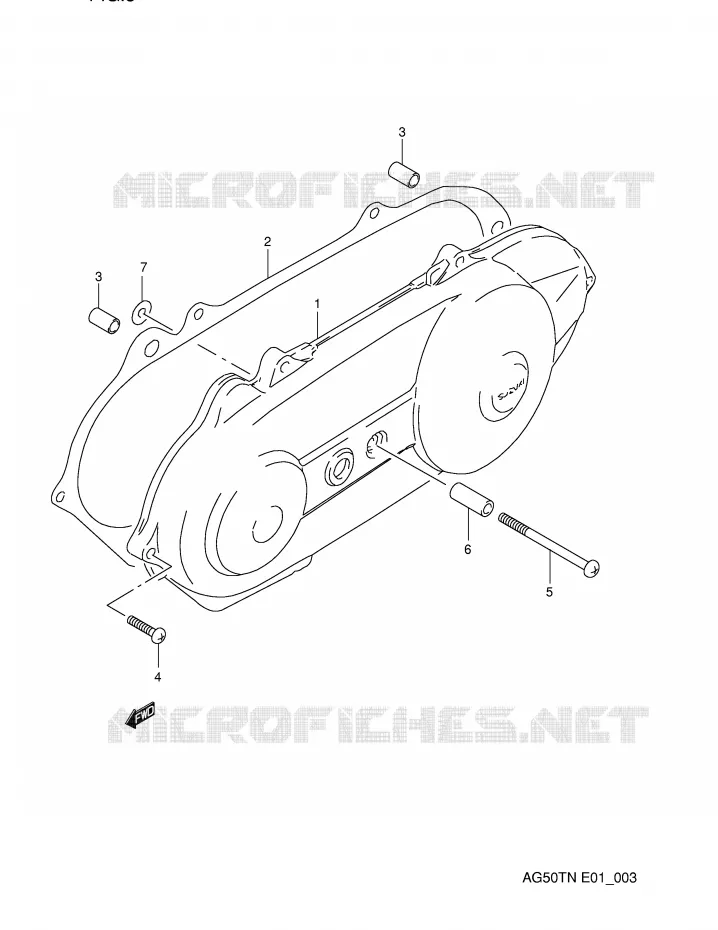 COUVERCLE DE CARTER GAUCHE Suzuki SCOOTER 50 ADDRESS 1992  AG50TN(E1)