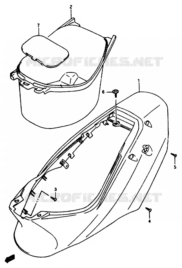 COUVERCLE SUPERIEUR Suzuki SCOOTER 50 AP 1994  AP50R(R/S/T)