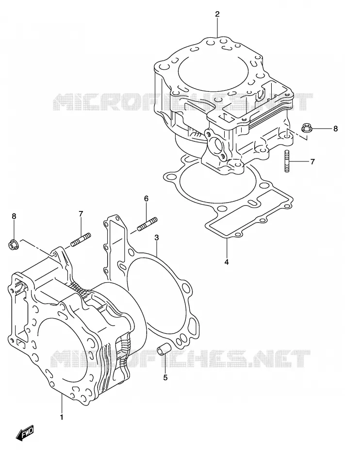 CYLINDRE Suzuki MOTO 1000 V-STROM 2002  DL1000K2(E2)