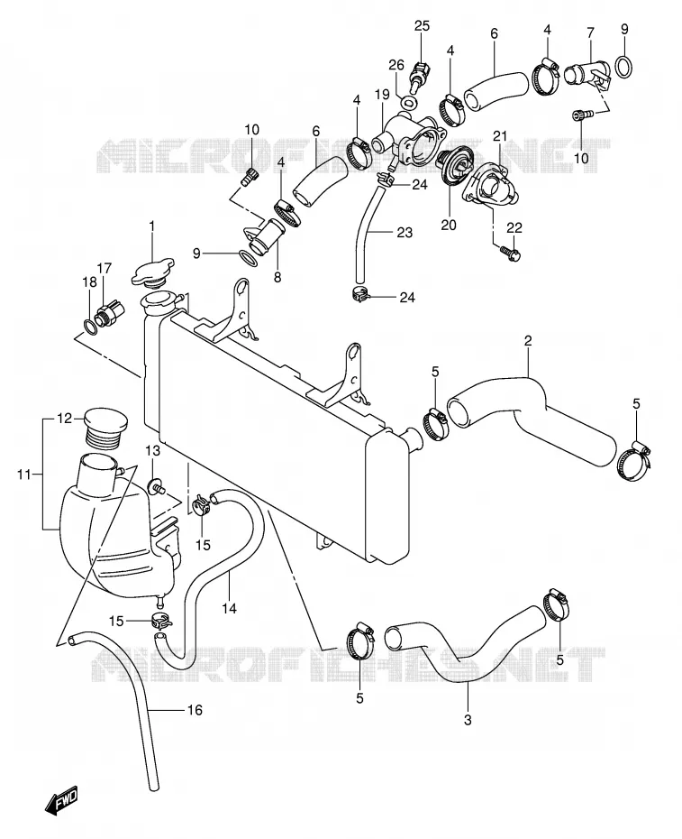 DURITE DE RADIATEUR Suzuki MOTO 1000 V-STROM 2004  DL1000K4(E2)