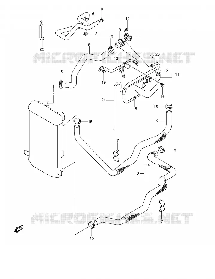 DURITE DE RADIATEUR Suzuki SCOOTER 400 BURGMAN 2004  AN400K4(E2)