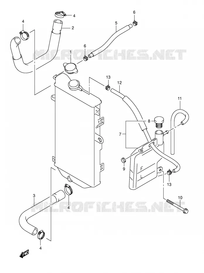 DURITE DE RADIATEUR Suzuki SCOOTER 650 BURGMAN 2004  AN650K4(E2)