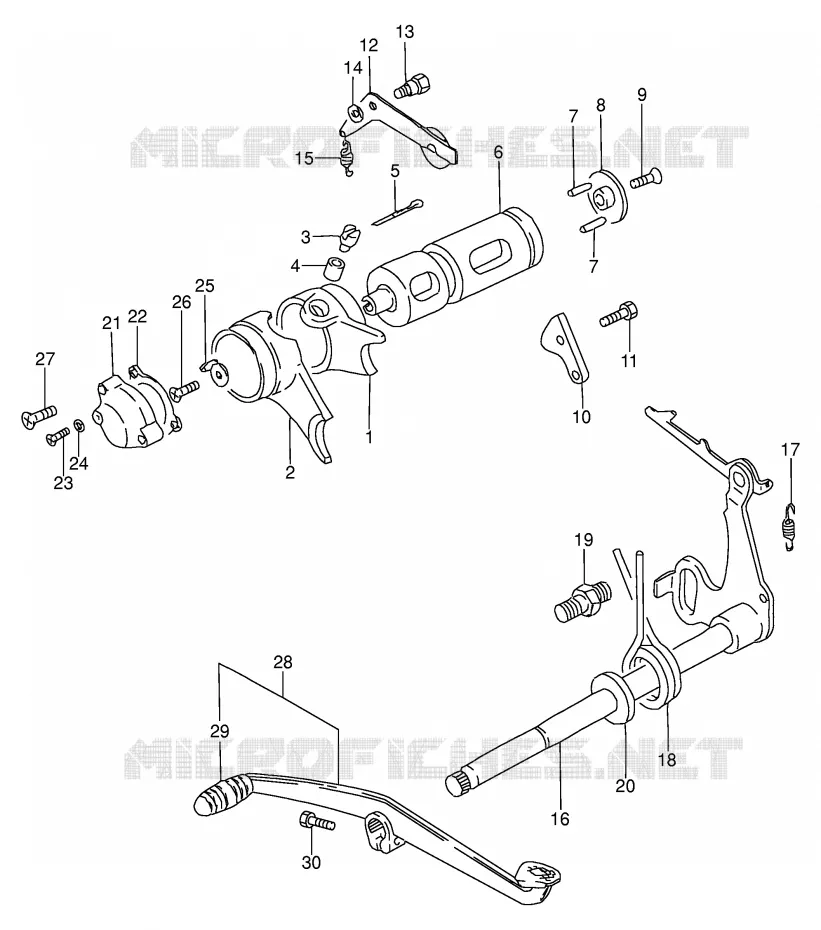 ENSEMBLE DE SELECTION DE VITESSES Suzuki MOTO 100 AP 1994  AX100R(E94)