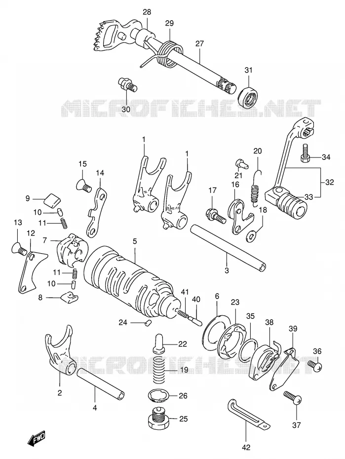 ENSEMBLE DE SELECTION DE VITESSES Suzuki MOTO 125 DF 2000  DF125EY(E4)