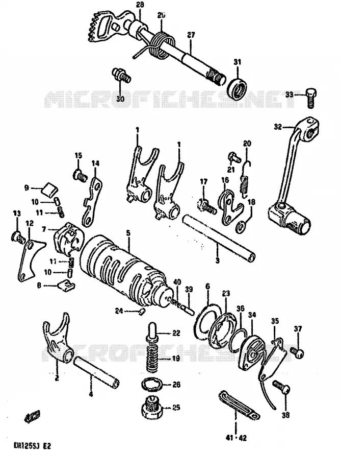 ENSEMBLE DE SELECTION DE VITESSES Suzuki MOTO 125 DR 1987  DR125SH(F/H/J)