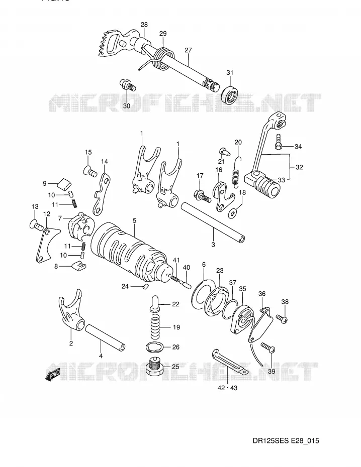 ENSEMBLE DE SELECTION DE VITESSES Suzuki MOTO 125 DR 1994  DR125SER(E28)