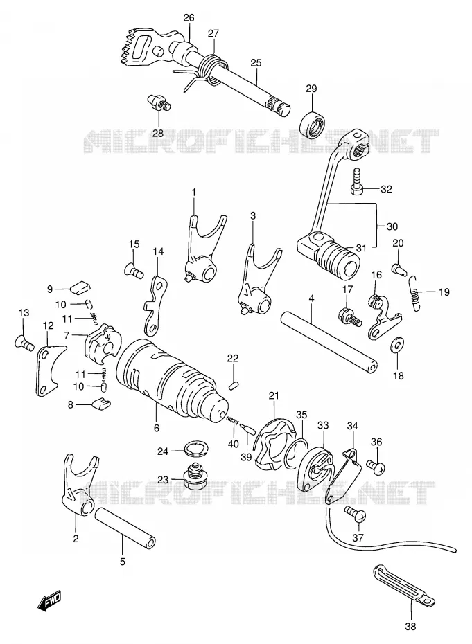 ENSEMBLE DE SELECTION DE VITESSES Suzuki MOTO 200 DF 1998  DF200EW