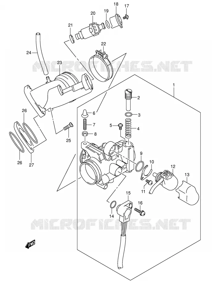 ENSEMBLE INJECTION Suzuki SCOOTER 400 BURGMAN 2005  AN400K5(E2)