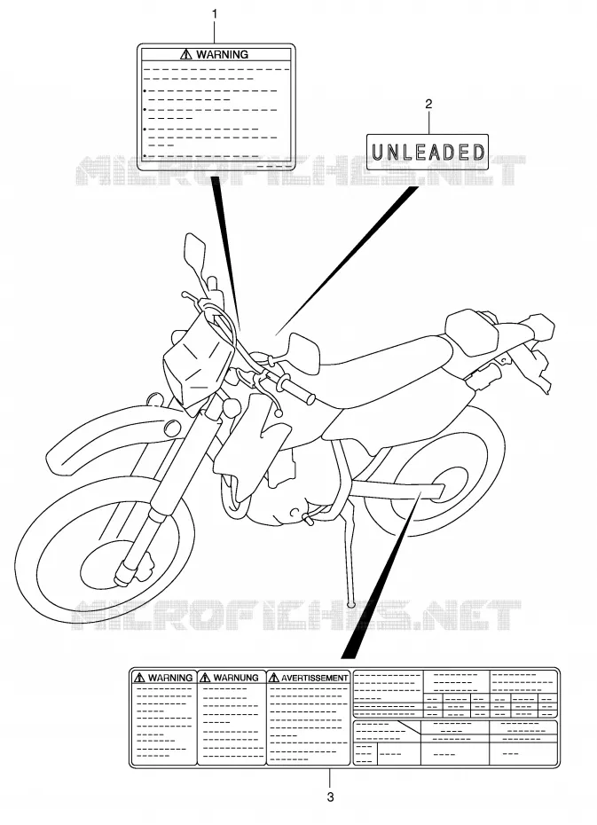 ETIQUETTE Suzuki MOTO 400 DR-Z 2007  DR-Z400SK7(E2)