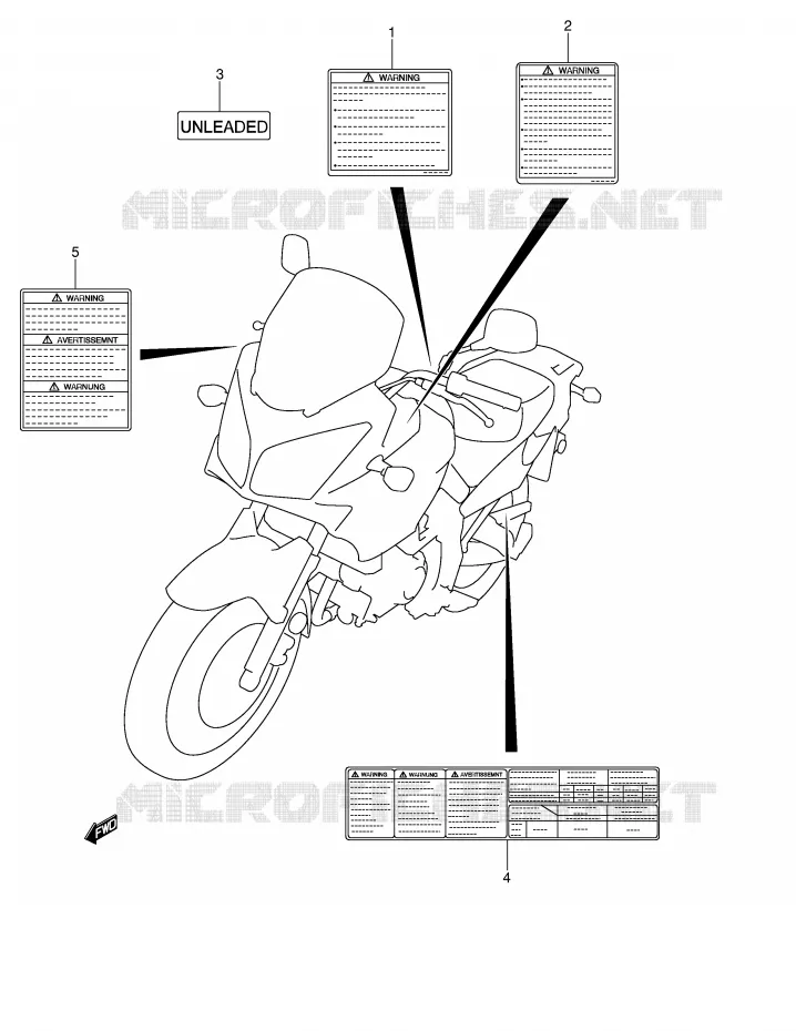 ETIQUETTE Suzuki MOTO 650 V-STROM 2005  DL650K5(E2)