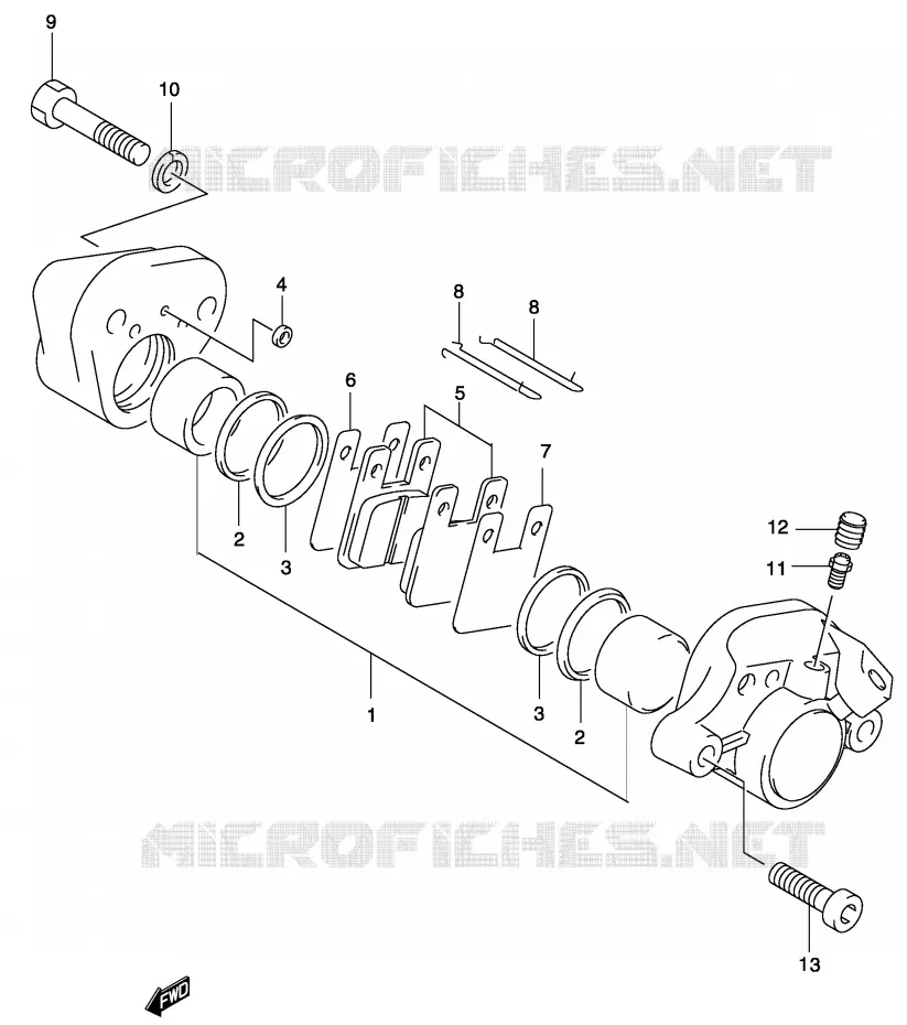 ETRIER DE FREIN ARRIERE (MODELE AY50WR K1/K2/AY50W K3/K4) Suzuki SCOOTER 50 KATANA 2004  AY50SK4(P19)