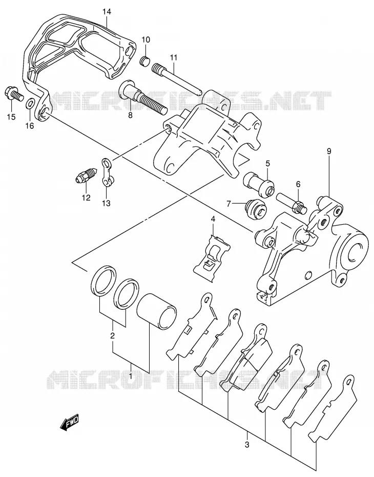 ETRIER DE FREIN ARRIERE Suzuki MOTO 400 DR-Z 2000  DR-Z400EY(E1)
